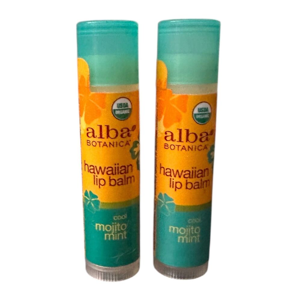Alba Botanica Hawaiian Lip Balm Cool Mojito Mint, 2 Pack